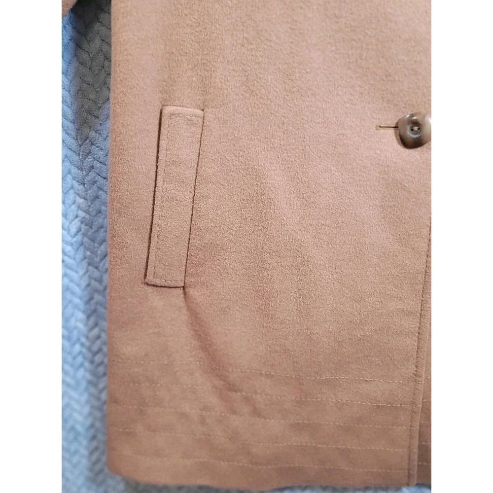 Kristen Blake Camel Brown Wool Blend Coat Womens Size 12 Button Up Winter‎ Boho